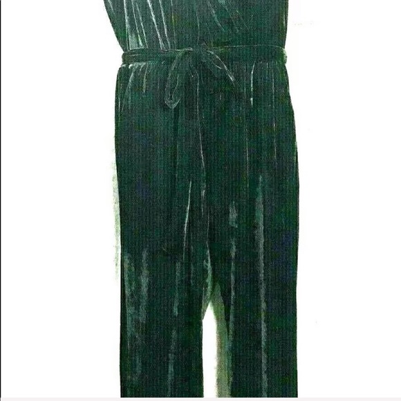 NY Collection Jumpsuit Black Velvet Jumpsuit - Picture 7 of 8